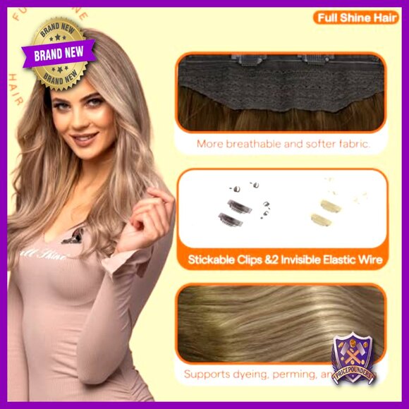 18 Inch Remy Human Hair Extensions with Invisible Wire, 80g main image 4